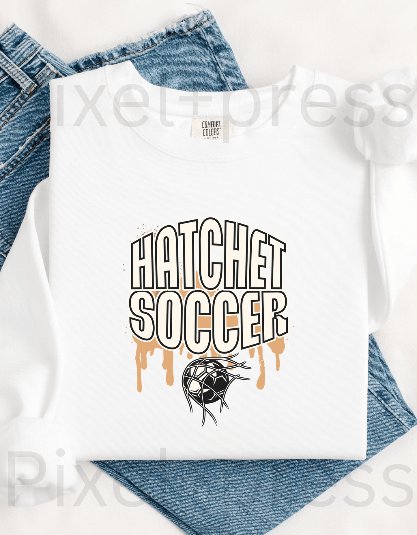 Hatchet Sports Crewneck Sweater – Football, Soccer, or Basketball | Comfort Colors | School Spirit Wear