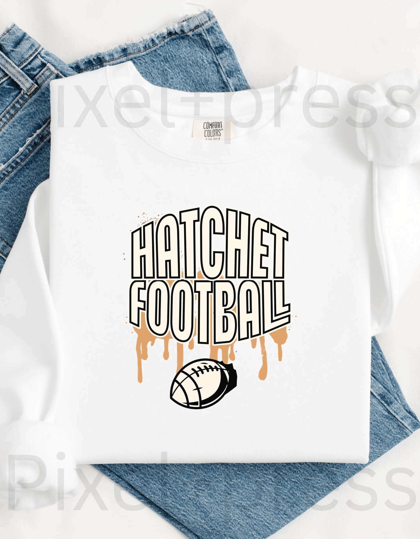 Hatchet Sports Crewneck Sweater – Football, Soccer, or Basketball | Comfort Colors | School Spirit Wear