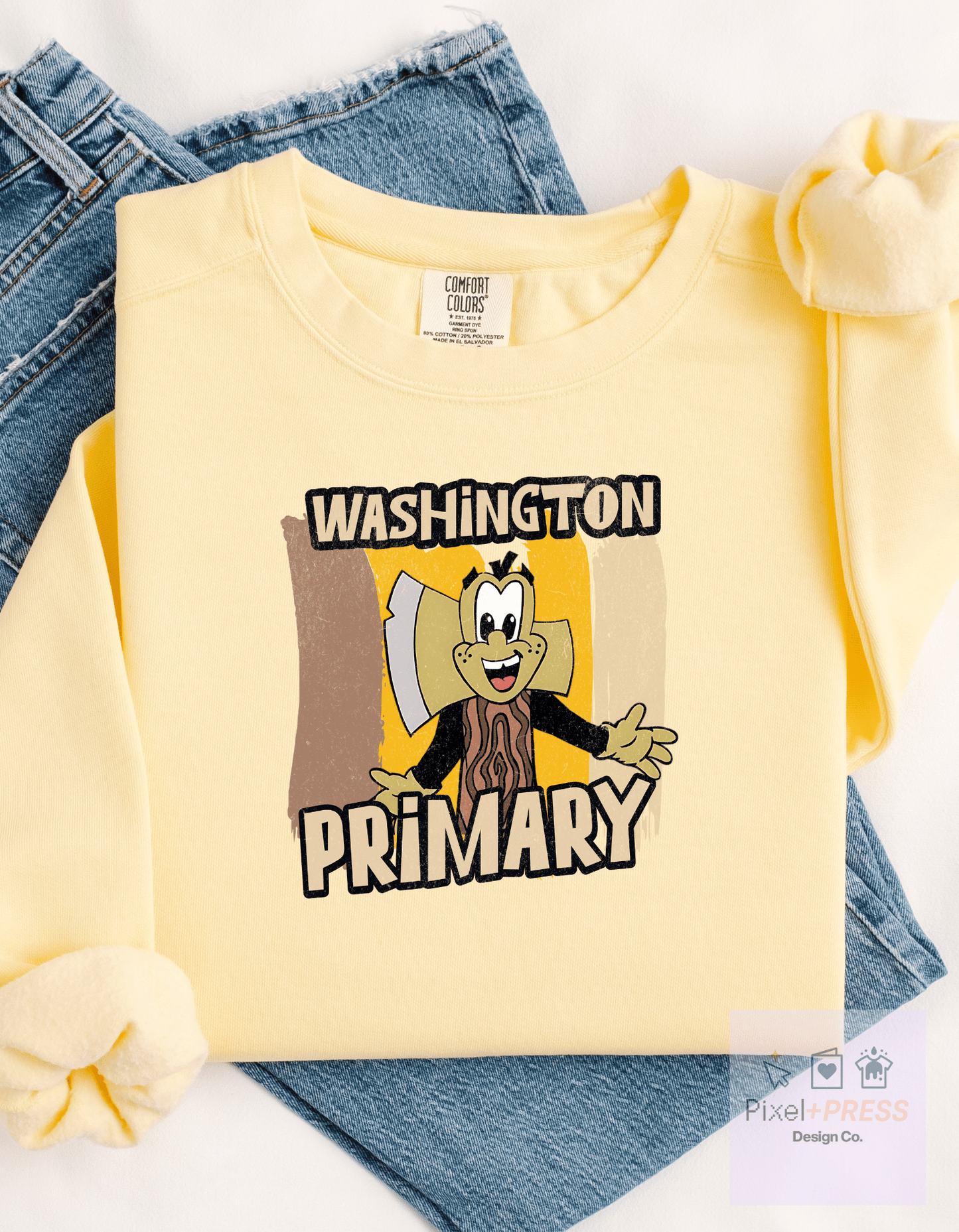 Washington School Spirit Adult Crewneck – Primary, Intermediate, or Upper – Comfort Colors