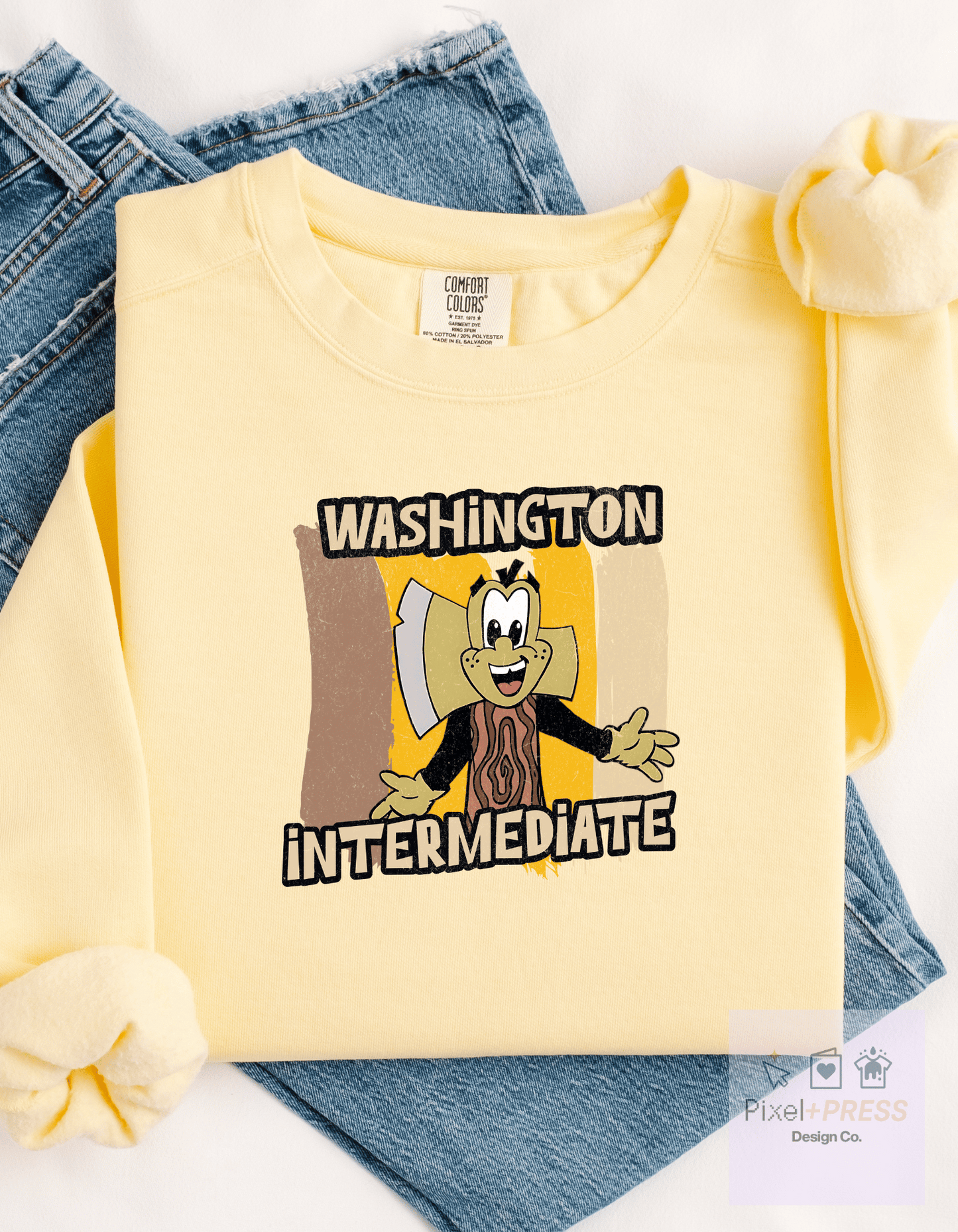 Washington School Spirit Adult Crewneck – Primary, Intermediate, or Upper – Comfort Colors