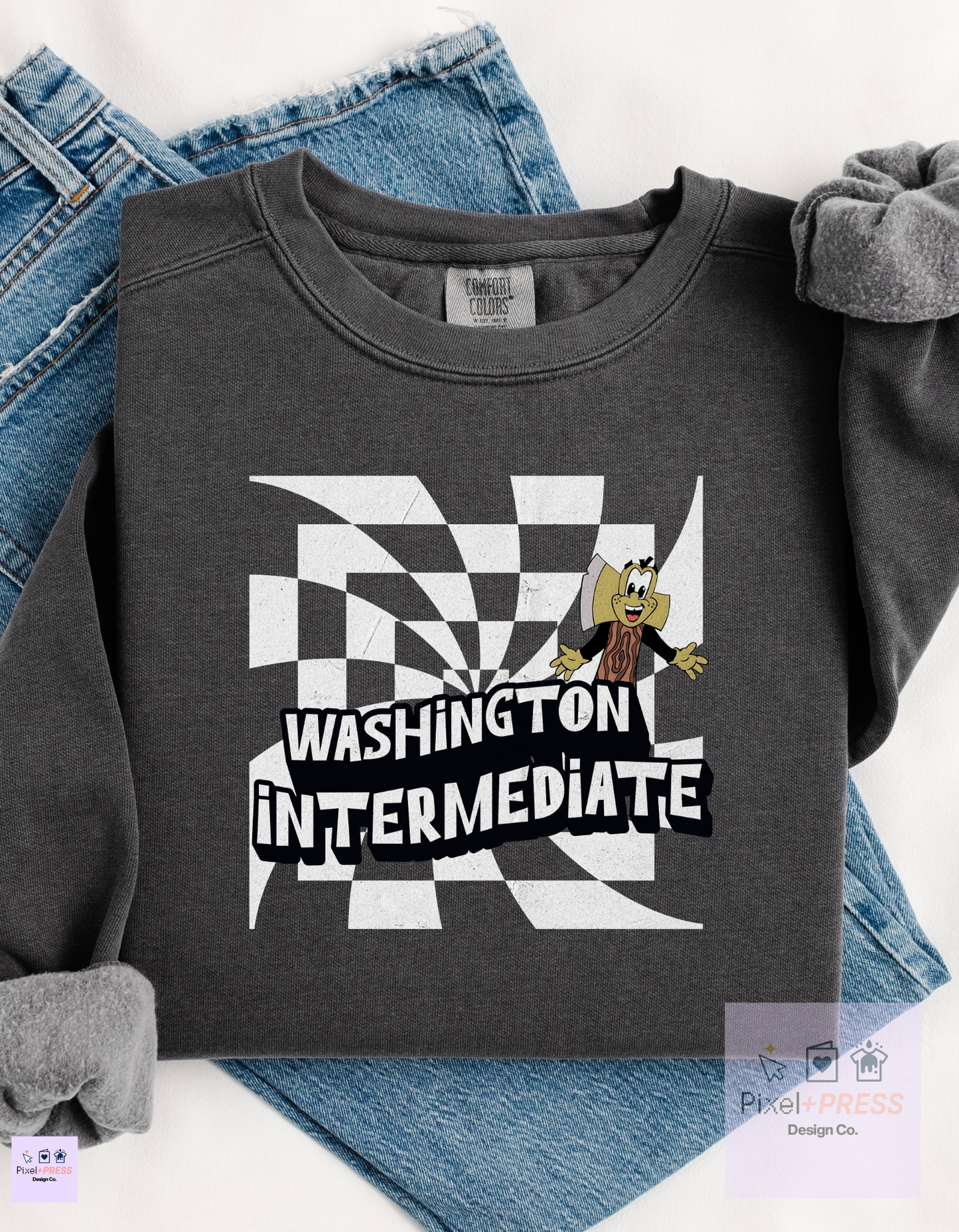 Washington School Spirit Adult Crewneck – Primary, Intermediate, or Upper – Comfort Colors