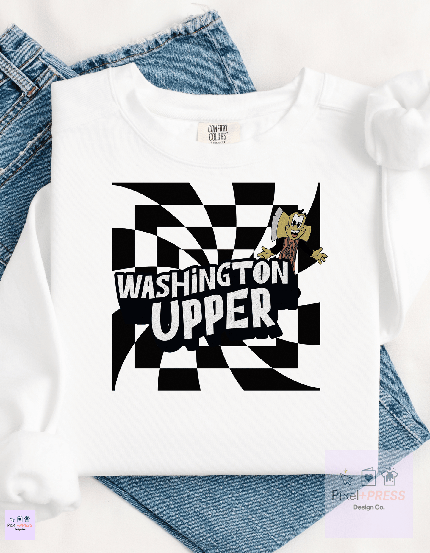 Washington School Spirit Adult Crewneck – Primary, Intermediate, or Upper – Comfort Colors