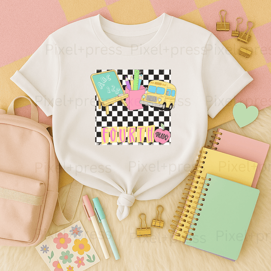 Retro Back-to-School Grade Tee – Youth Sizes